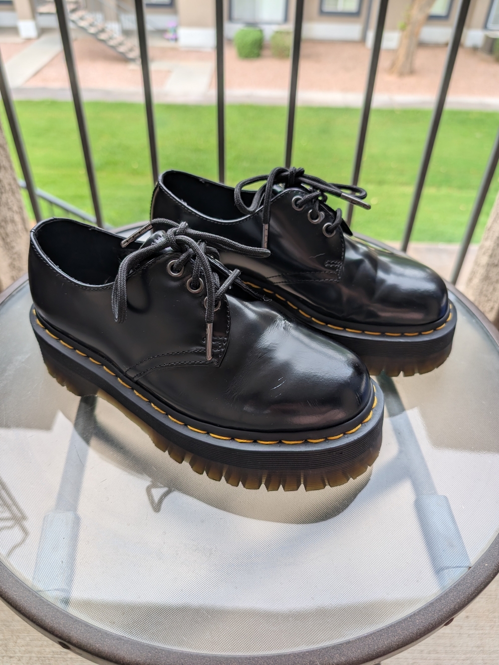 Dr. Martens 1461 Smooth Leather Platform Shoes - Women's 6 / Men's 5 Black